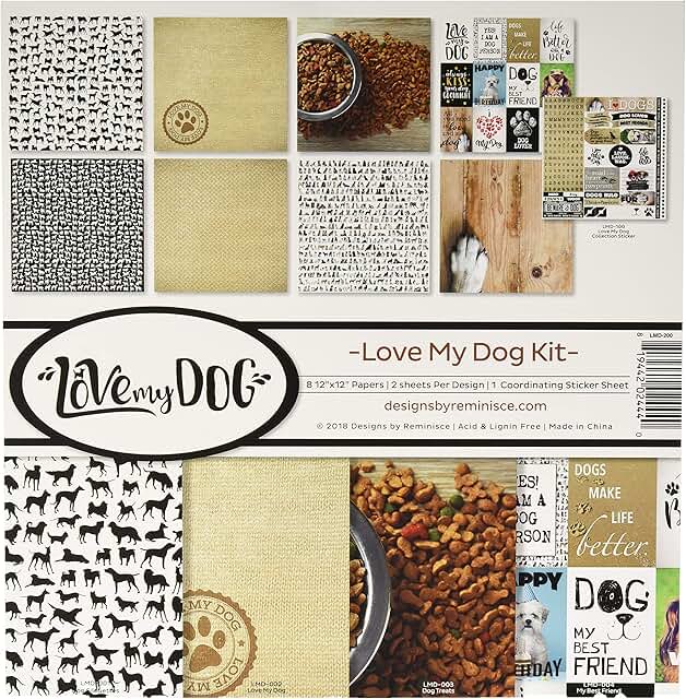 Love My Dog Scrapbook Collection Kit in Multi Colors