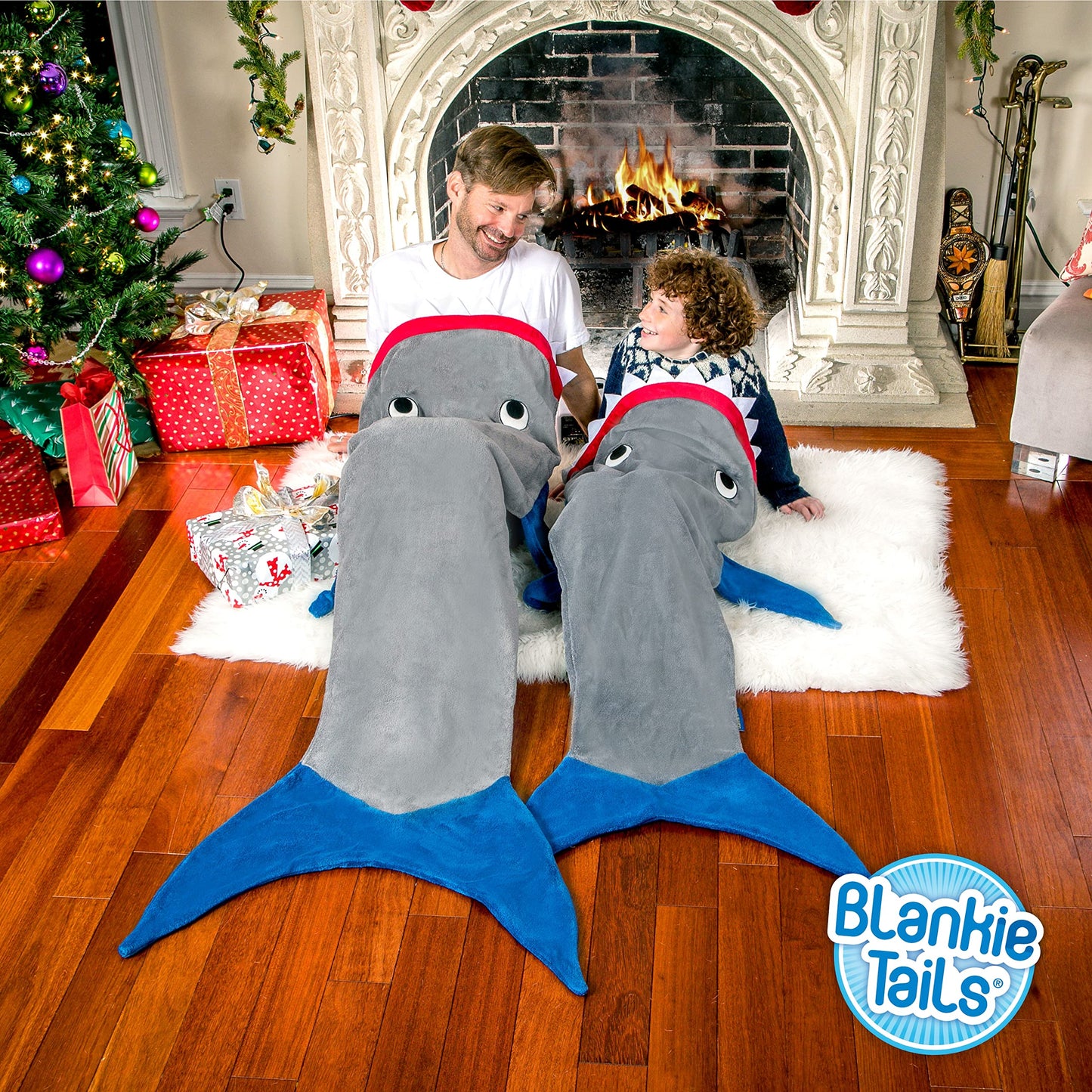 Shark Blanket, New Shark Tail Double Sided Super Soft and Cozy Minky Fleece Blanket, Machine Washable Wele Blanket 70'' H x 27'' Adults/Teens Ages 12+), Gray  Blue)