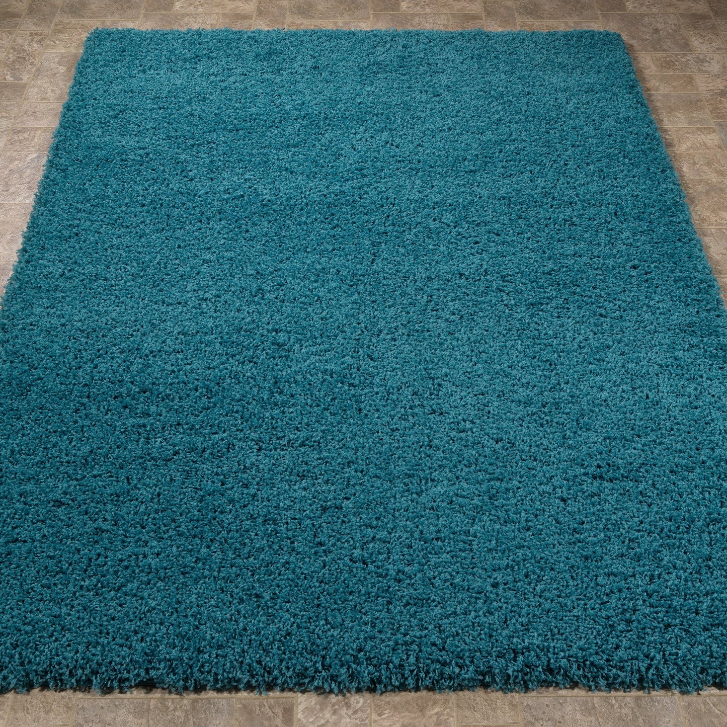 Cozy Shag Collection Turquoise Blue Solid Shag Rug (3'3"X4'7") Contemporary Living and Bedroom Soft Shag Area Rug