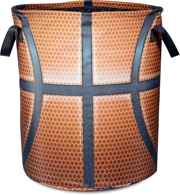 Foldable Oxford Cloth Basketball Laundry Basket 17.7x13.7 Inch