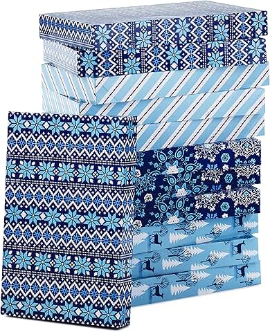 Medium Holiday Gift Boxes with Lids, 12 Pack