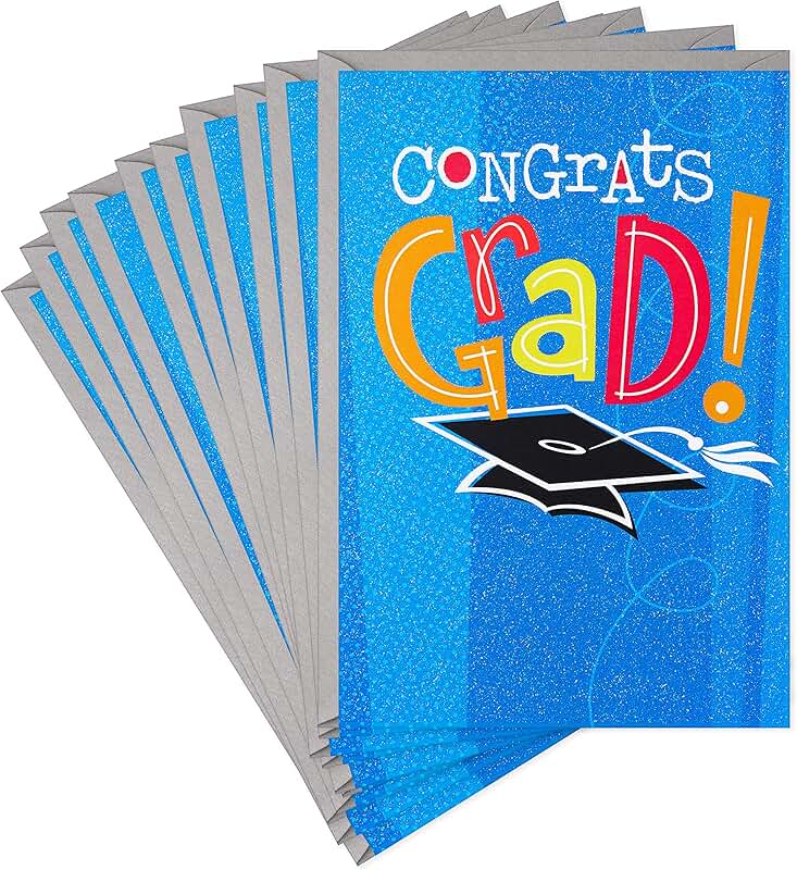 Pack of 10 Graduation Cards with Envelopes