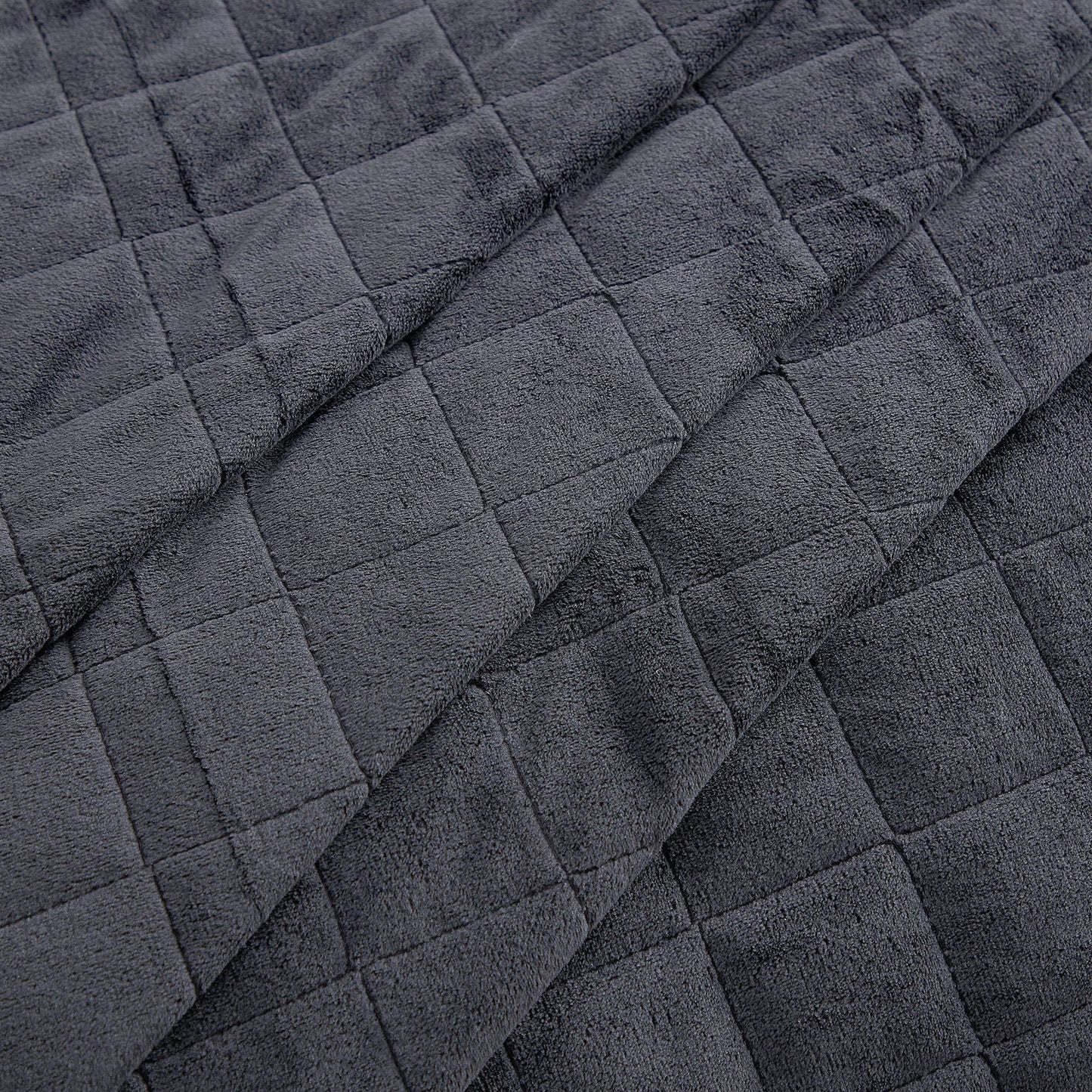 Quilt Sets Velvet with Trim Bedspread Cover Soft and Luxurious Oversized All Season Bedding with Pillow Shams, King Pack of 4), Gray
