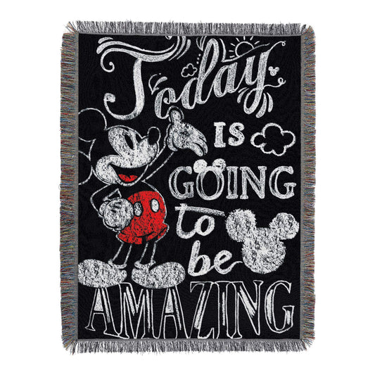 s Mickey Mouse, Amazing Day" Woven Tapestry Throw Blanket, 48" x 60", Multi Color