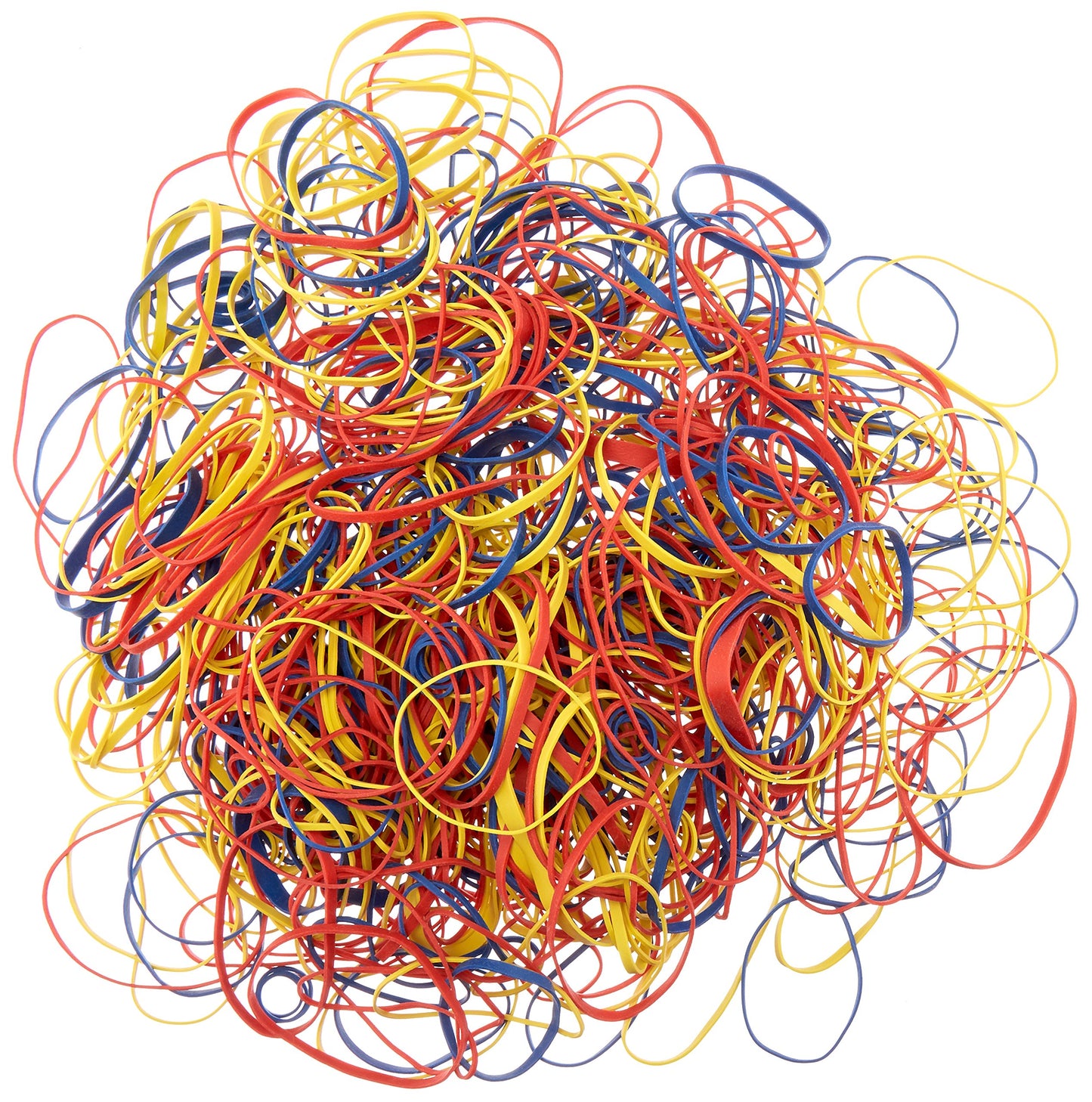 Assorted Rubber Bands in Various Sizes and Colors, 0.5 lb