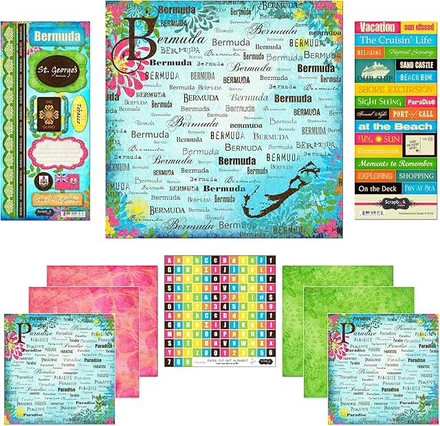 Bermuda Paradise Scrapbook Paper and Stickers Kit