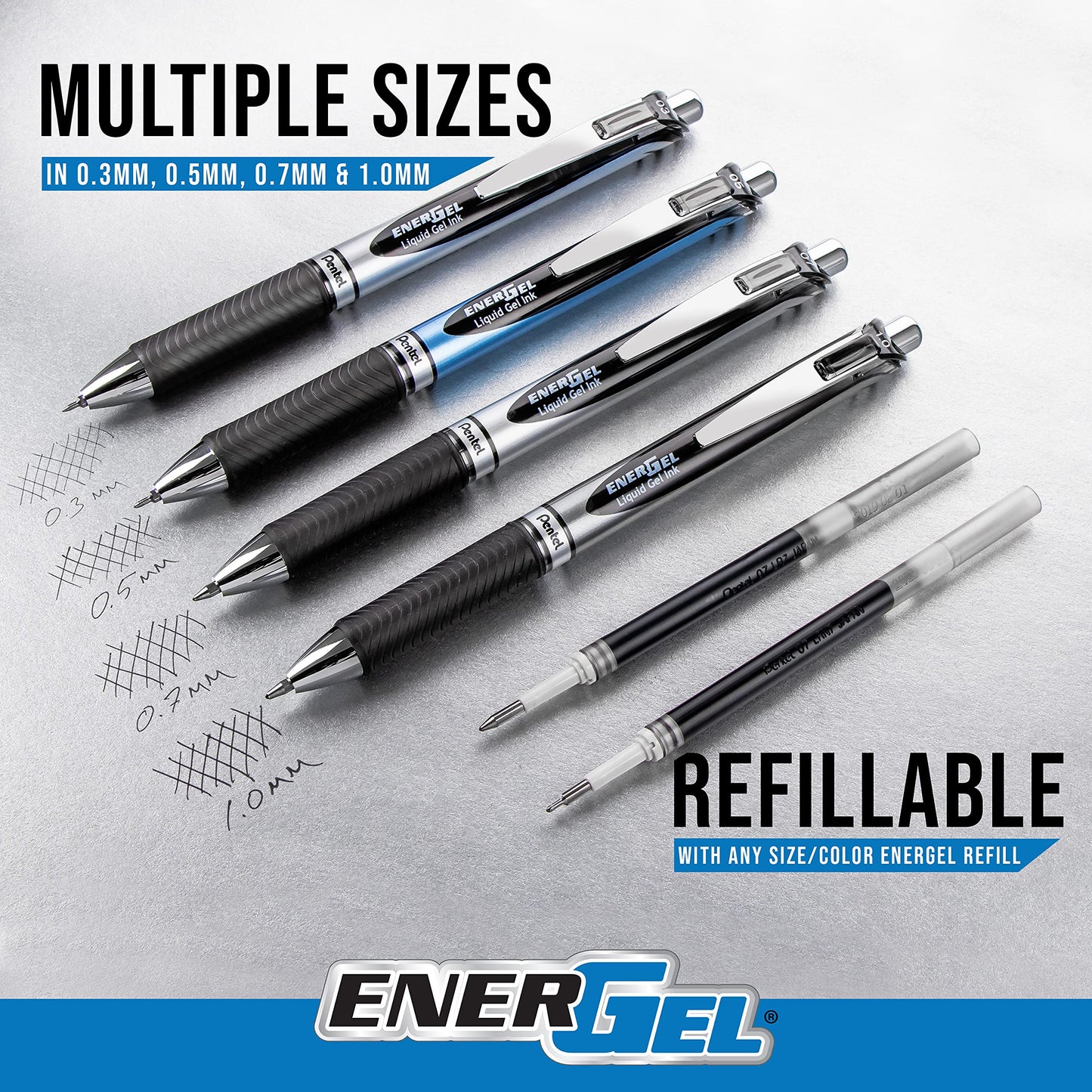 12 Turquoise Blue Gel Pens with Metal Tips