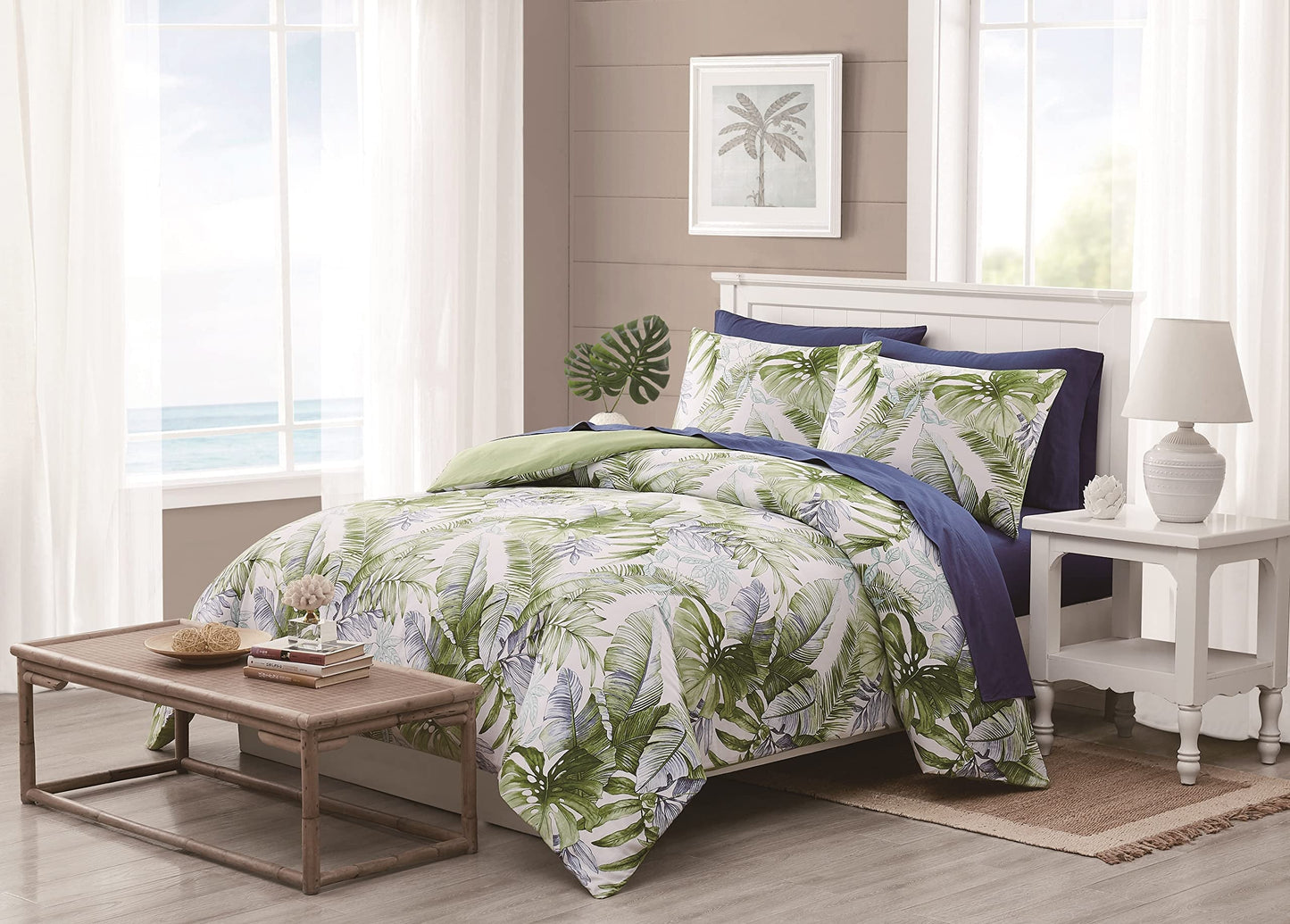 Tropical Palm, Full/Queen, Green