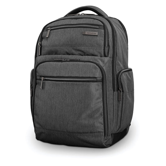 Modern utility double shot laptop backpack, charcoal heather, one size