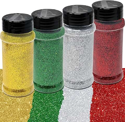 Extra Fine Christmas Glitter Powder in Four Colors