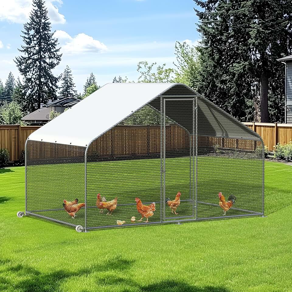 Durable Chicken Coop with Wheels and Predator Protection