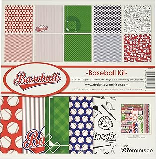 Reminisce Baseball Collection Kit, Multicolor, 12x12