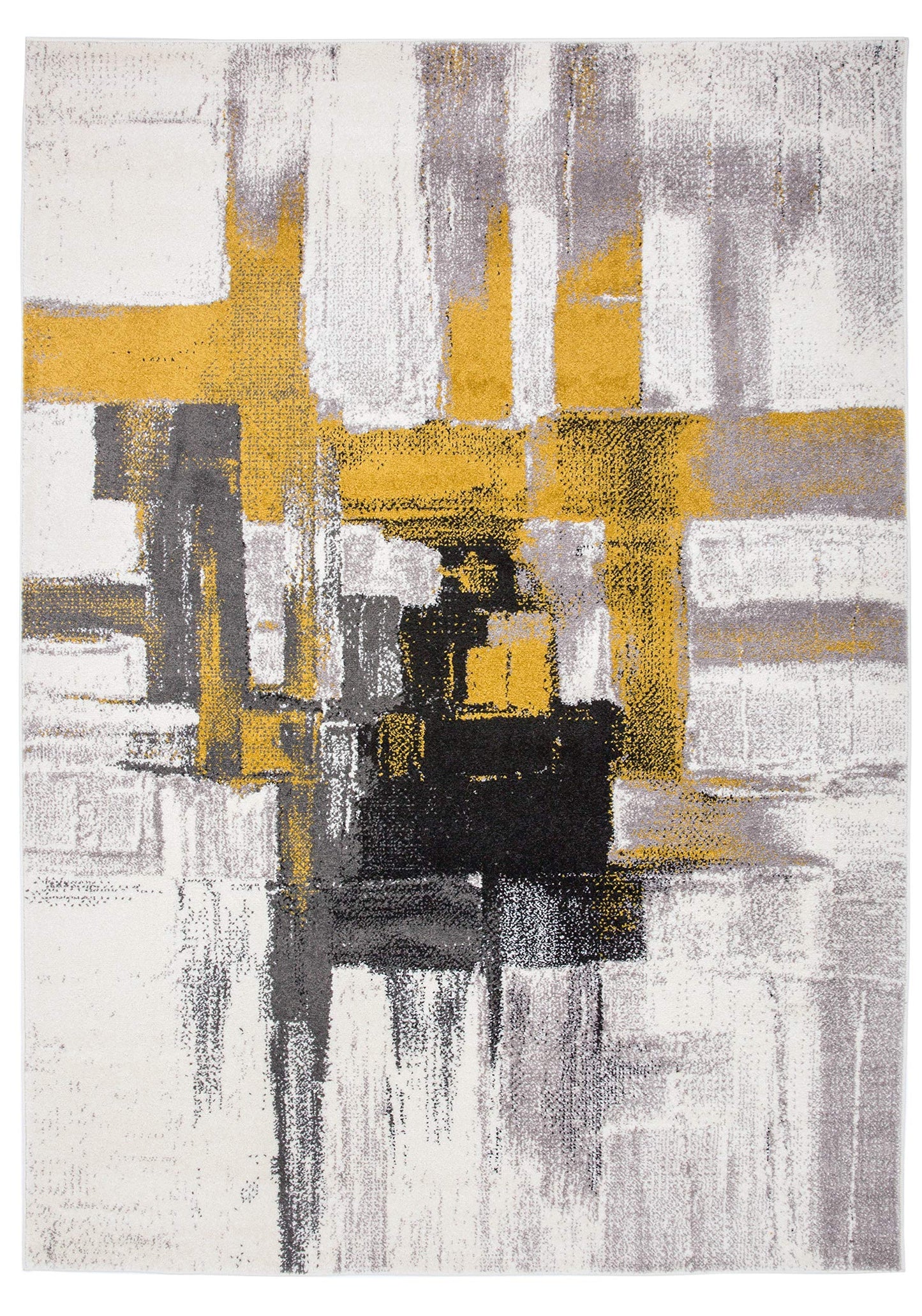 Cont rary Modern Abstract Area Rug 5' x 7' Gold