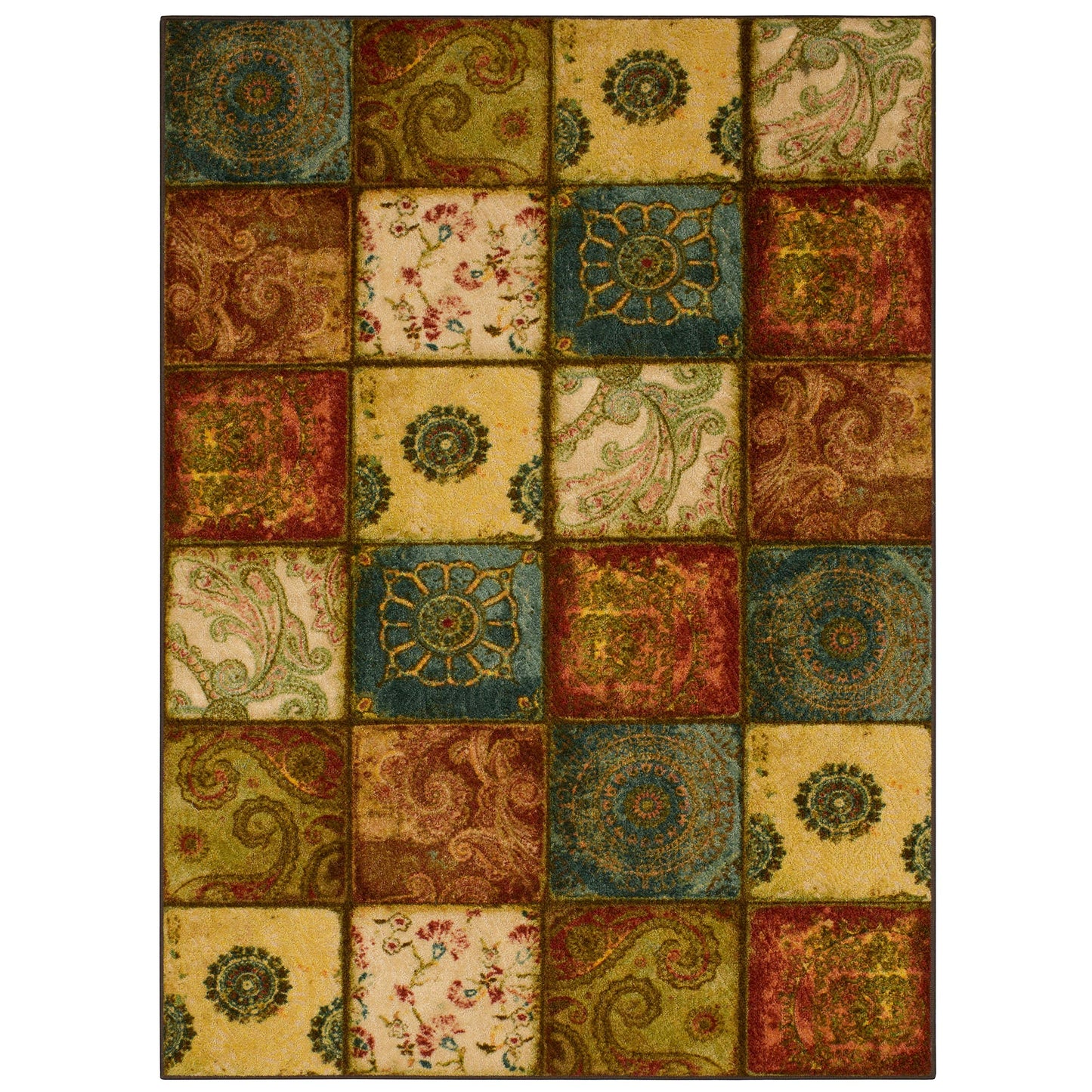 Mohawk Free Flow Artifact Panel Patchwork Accent Area Rug, 1'8"x2'10", Multi