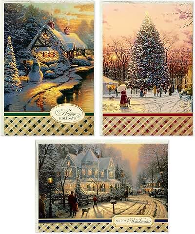 Boxed Christmas Cards with Snowy Scenes, 3 Designs