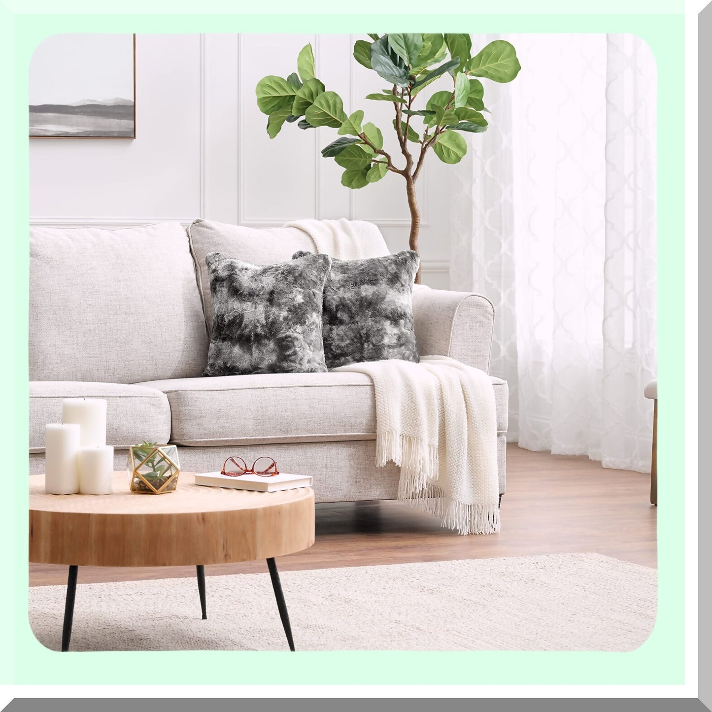 Luxury Gray Wolf Decorative Pillow Covers - Plush Sofa & Bed Throw Pillow Cases - Set of 2, 18x18 Inches - Premium Quality Home Decor Accessory