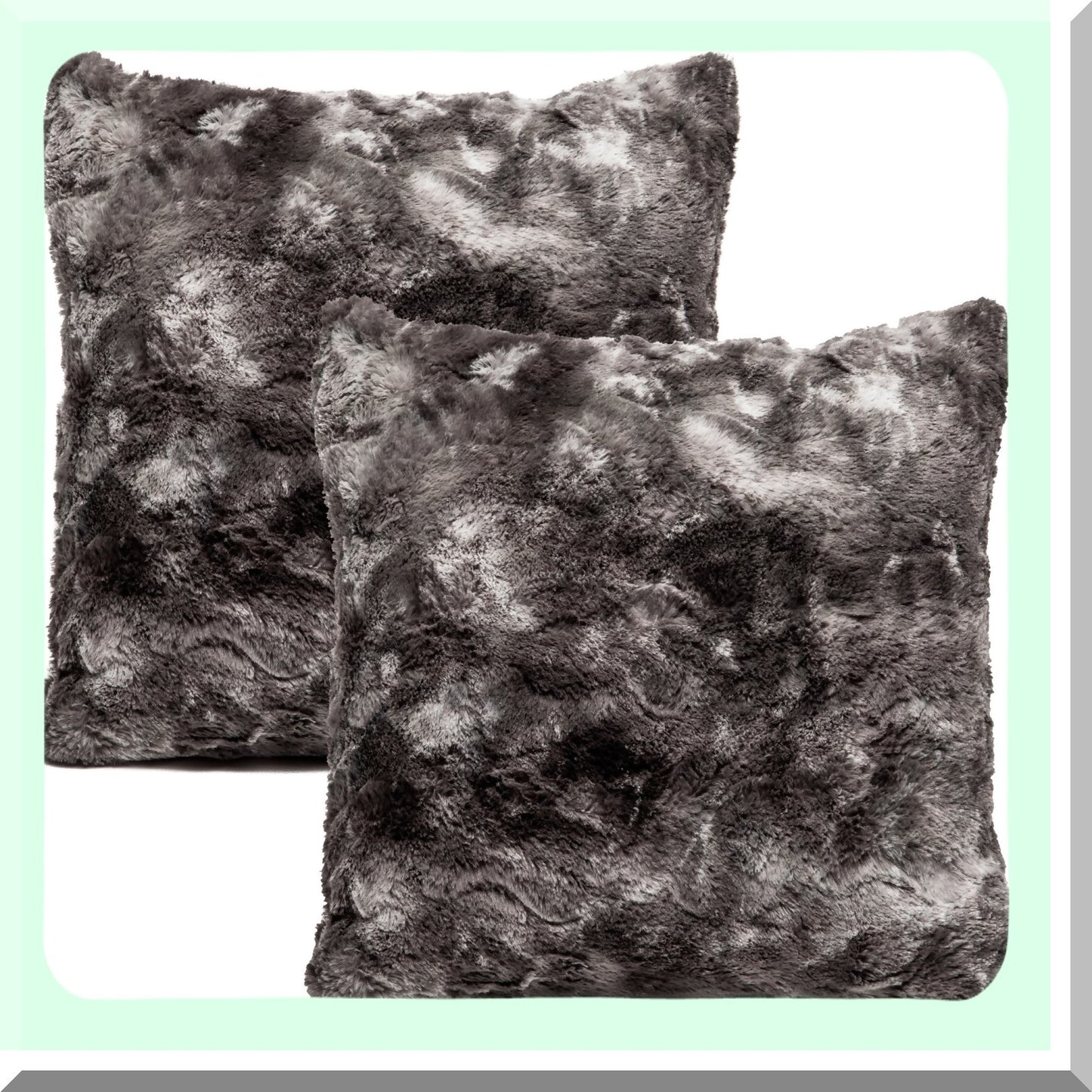 Luxury Gray Wolf Decorative Pillow Covers - Plush Sofa & Bed Throw Pillow Cases - Set of 2, 18x18 Inches - Premium Quality Home Decor Accessory