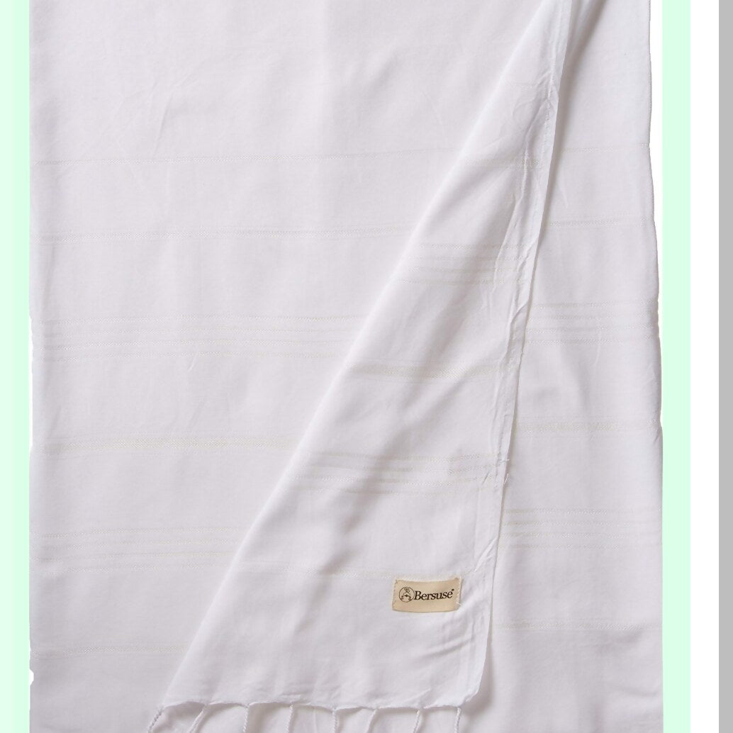 PureCotton Anatolia XL Throw Blanket Towel - 100% Cotton, 61 x 82 Inches, White