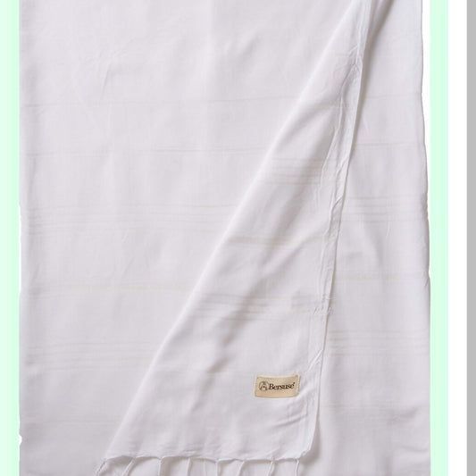 PureCotton Anatolia XL Throw Blanket Towel - 100% Cotton, 61 x 82 Inches, White