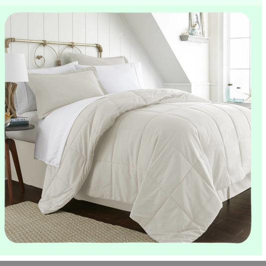 Luxury Ivory 8-Piece Bedding Set - Complete Bed in a Bag Ensemble with Multi-Pattern Design - Soft and Cozy Bedroom Decor - Queen/King Size