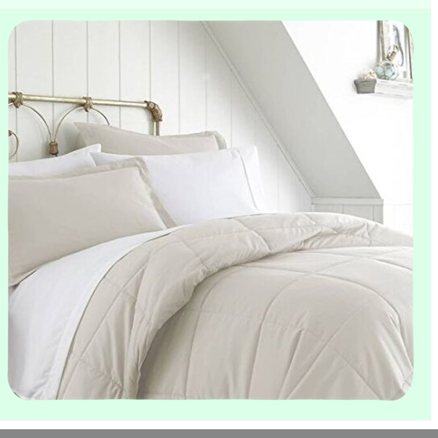 Luxury Ivory 8-Piece Bedding Set - Complete Bed in a Bag Ensemble with Multi-Pattern Design - Soft and Cozy Bedroom Decor - Queen/King Size