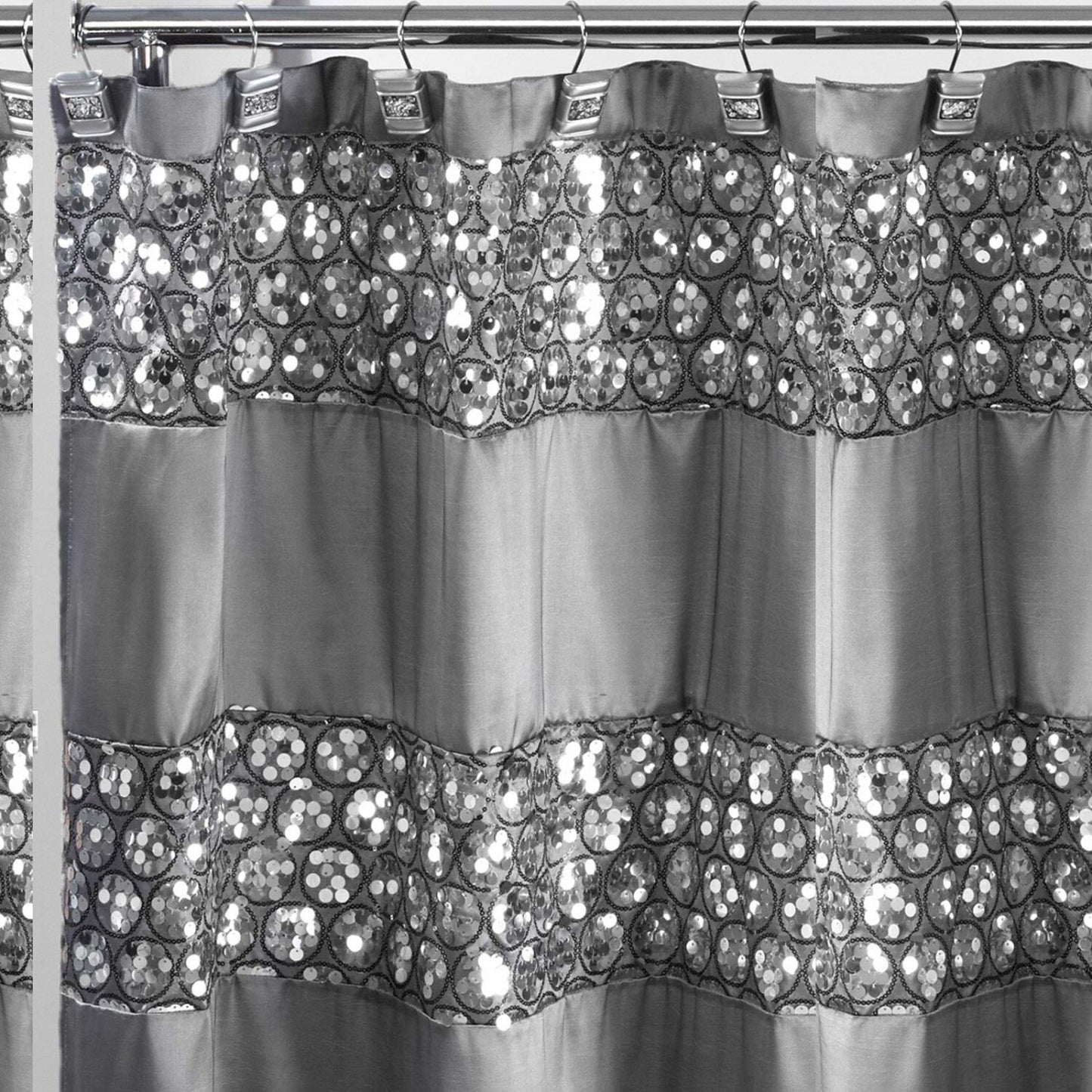 Sinatra Silver Shower Curtain 100% Polyester