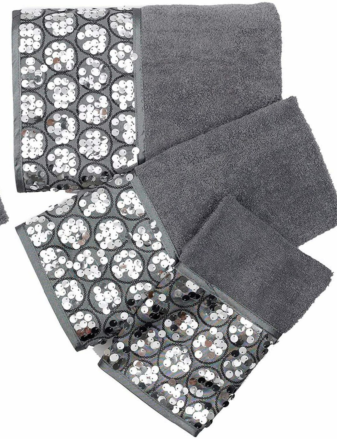 Sinatra 3-Piece Silver Bathroom Towel Set