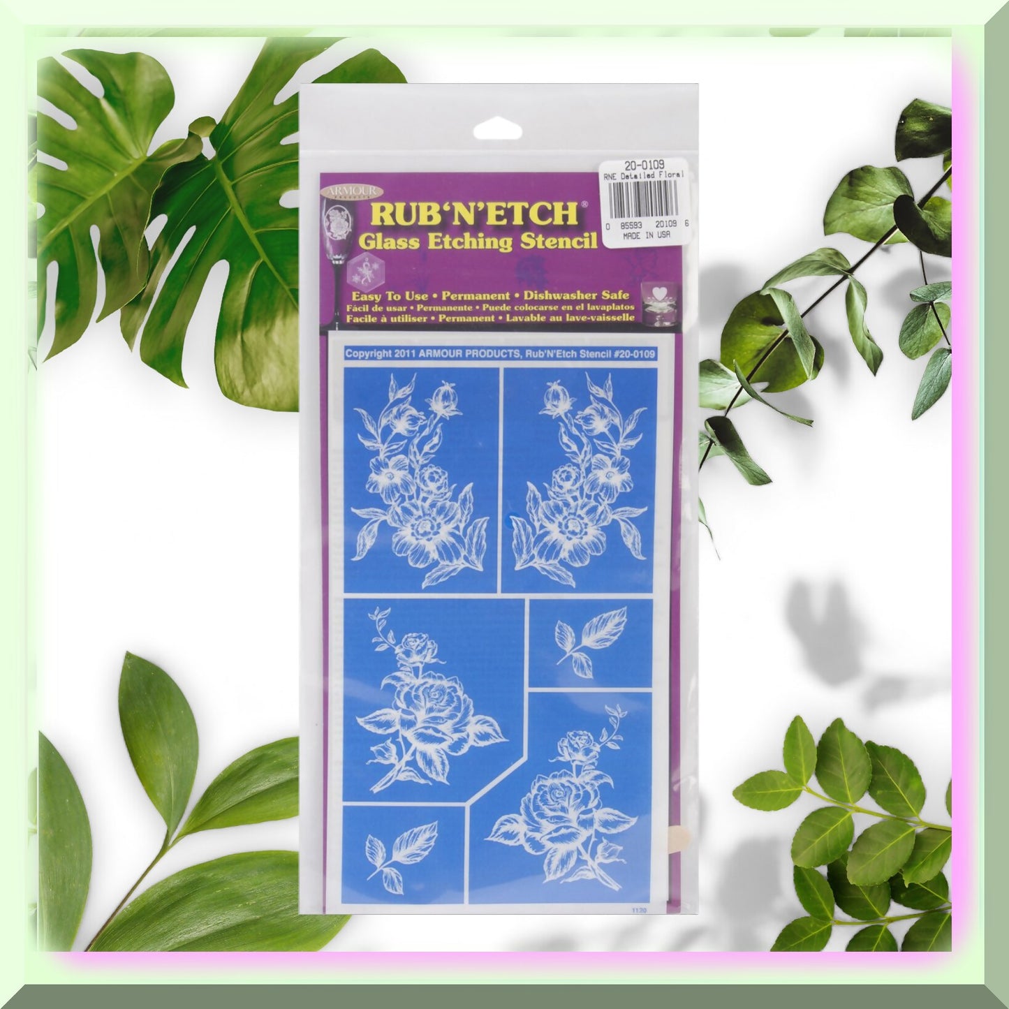 Floral EtchMaster Stencil Set 5x8 Inches