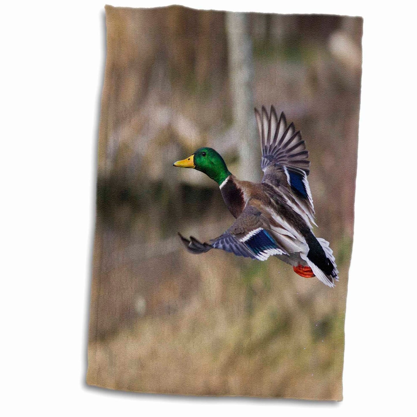 3D Rose Mallard Drake Hand Towel 15" x 22"