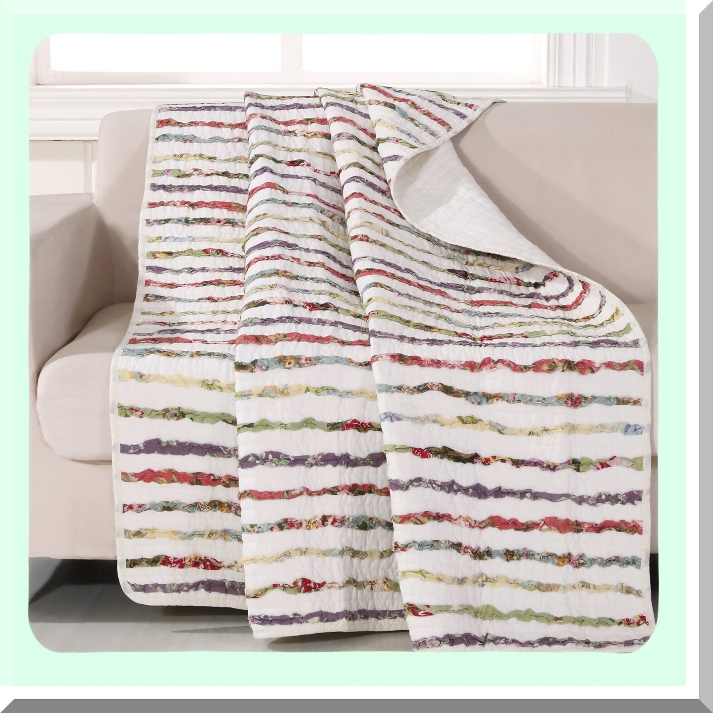 CozyCotton Bella Ruffle Textured Throw Blanket, 50x60, Multicolored