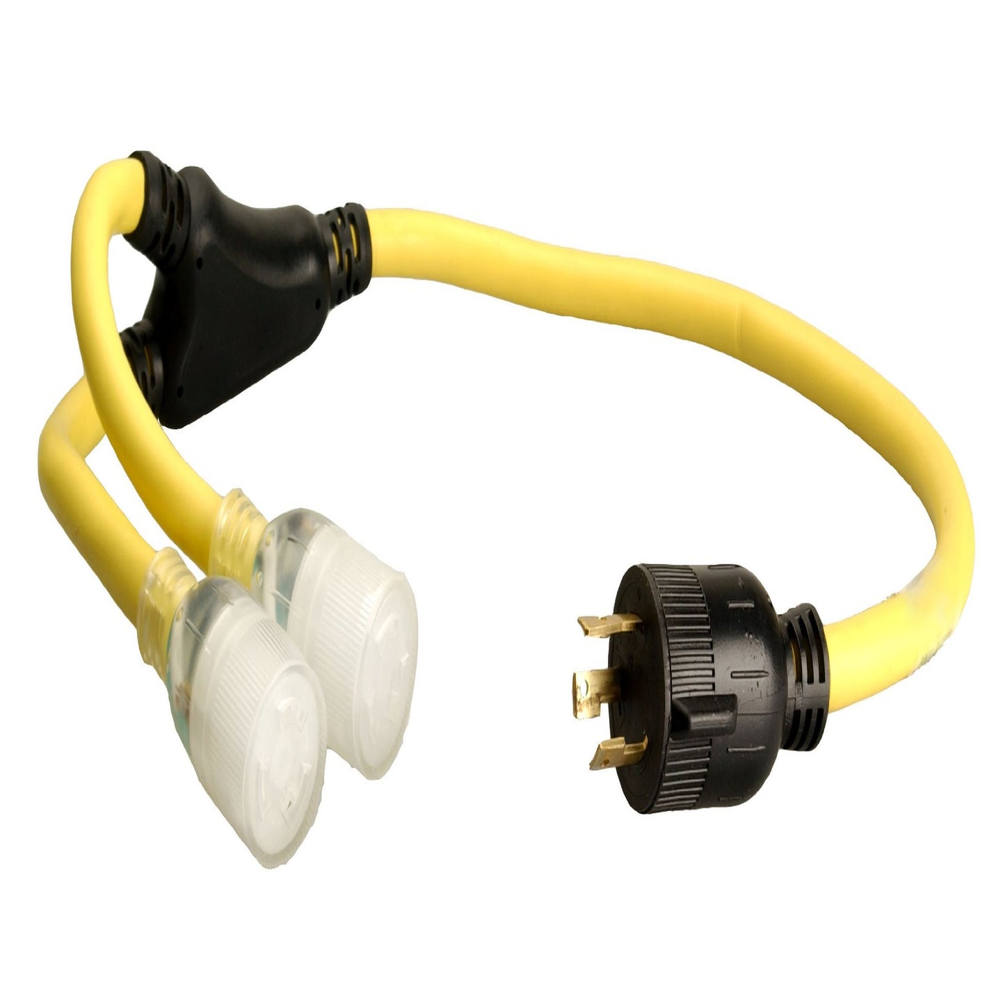 3-Feet Generator Power Cord Adapter L5-30P to Dual L5-20R Connector