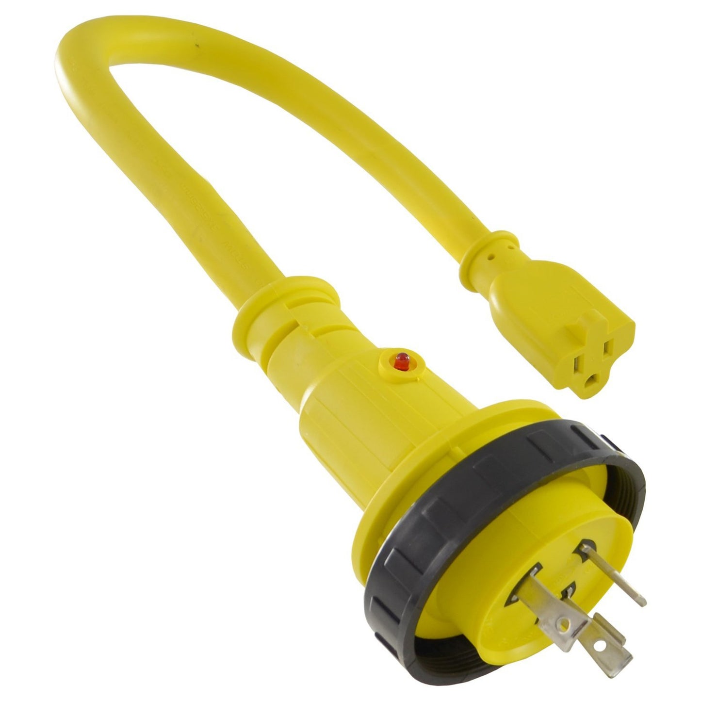 Yellow 1.5 Feet L5-30P to 5-15R Pigtail Power Adapter Cable