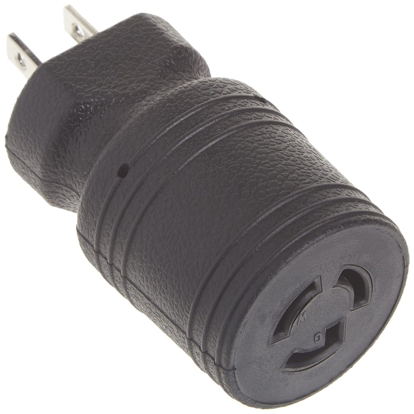 Locking Adapter 3 Prong Male to 15 Amp Female Connector NEMA 5-15P L5-15R Black