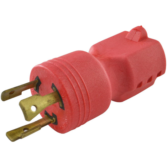 Red 20 Amp 250 Volt Plug Adapter for L6-20P to L6-20R Connections