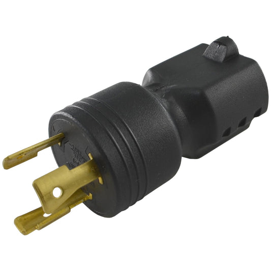 20 Amp 250 Volt Black Plug Adapter for L6-20P to L6-15/20R Connections