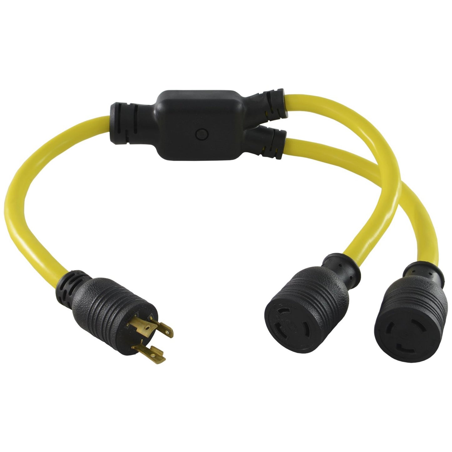 30-Amp Y Adapter Cable for Generators, 3-Foot Dual Connector, Yellow