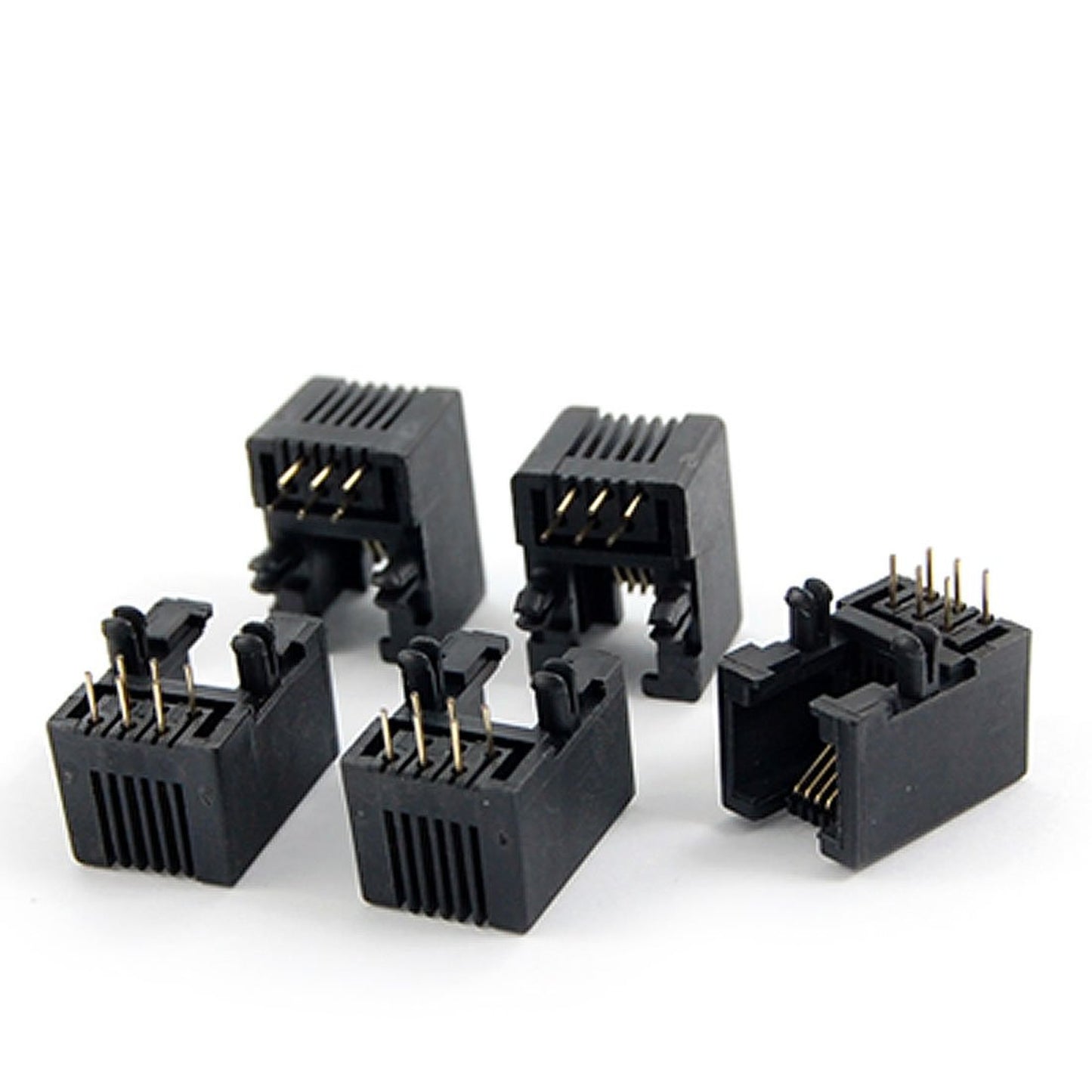 6 Pin RJ11 Modular Connectors for Telephone PCB - 5 Pack