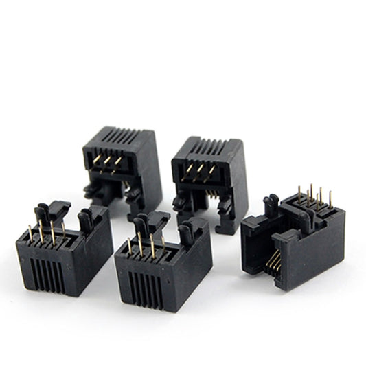 6 Pin RJ11 Modular Connectors for Telephone PCB - 5 Pack