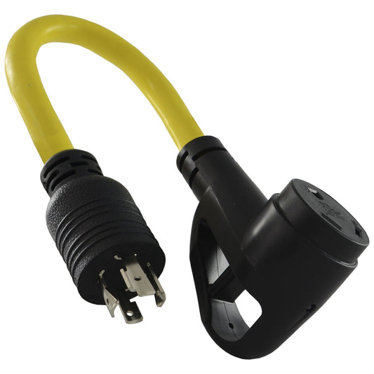 1.5-Feet 20-Amp RV Generator Adapter with Power Indicator and Ergo Grip