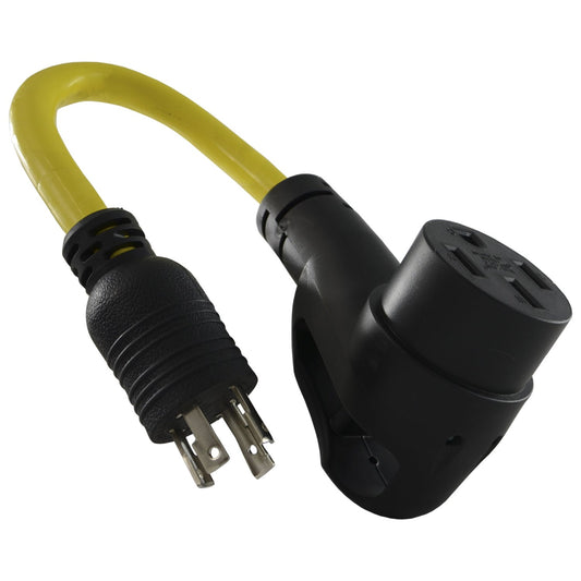 30-Amp RV Generator Adapter with Power Indicator and Ergo Grip Design