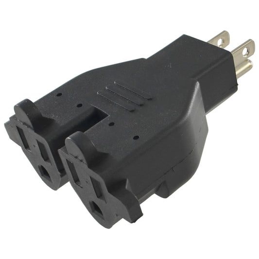 Heavy Duty 3-Prong Dual Outlet Adapter for Reliable Power Access
