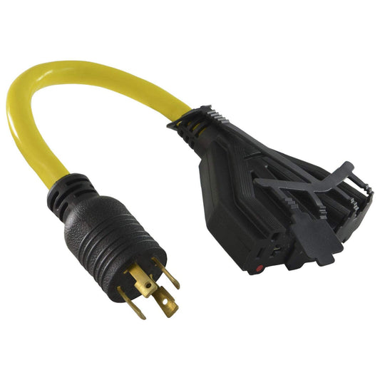 Compact 30A Generator Distribution Cord 1.5 Feet for Reliable Power Supply