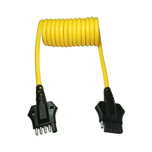 Versatile 4-Foot Flat Coiled Extension Cord with 4/5-Way Connectivity