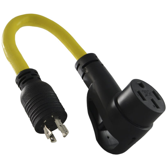 RV Generator Locking Plug Adapter 1.5ft 20A to 50A Lighted Connector