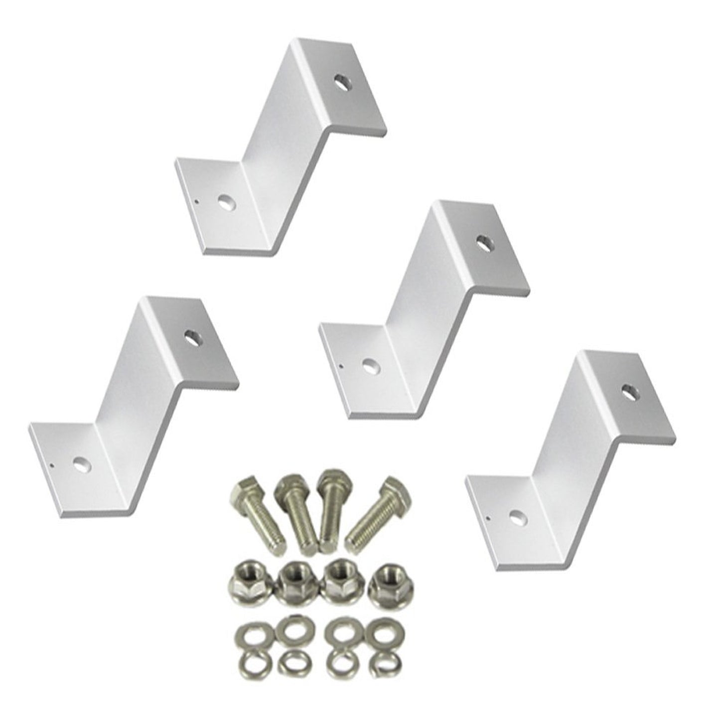 Solar Panel Z Bracket Flush Mount Kit for Large and Small Panels - Set of 4