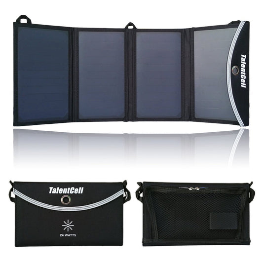 21W Portable Solar Charger for 12V Batteries and 5V USB Devices