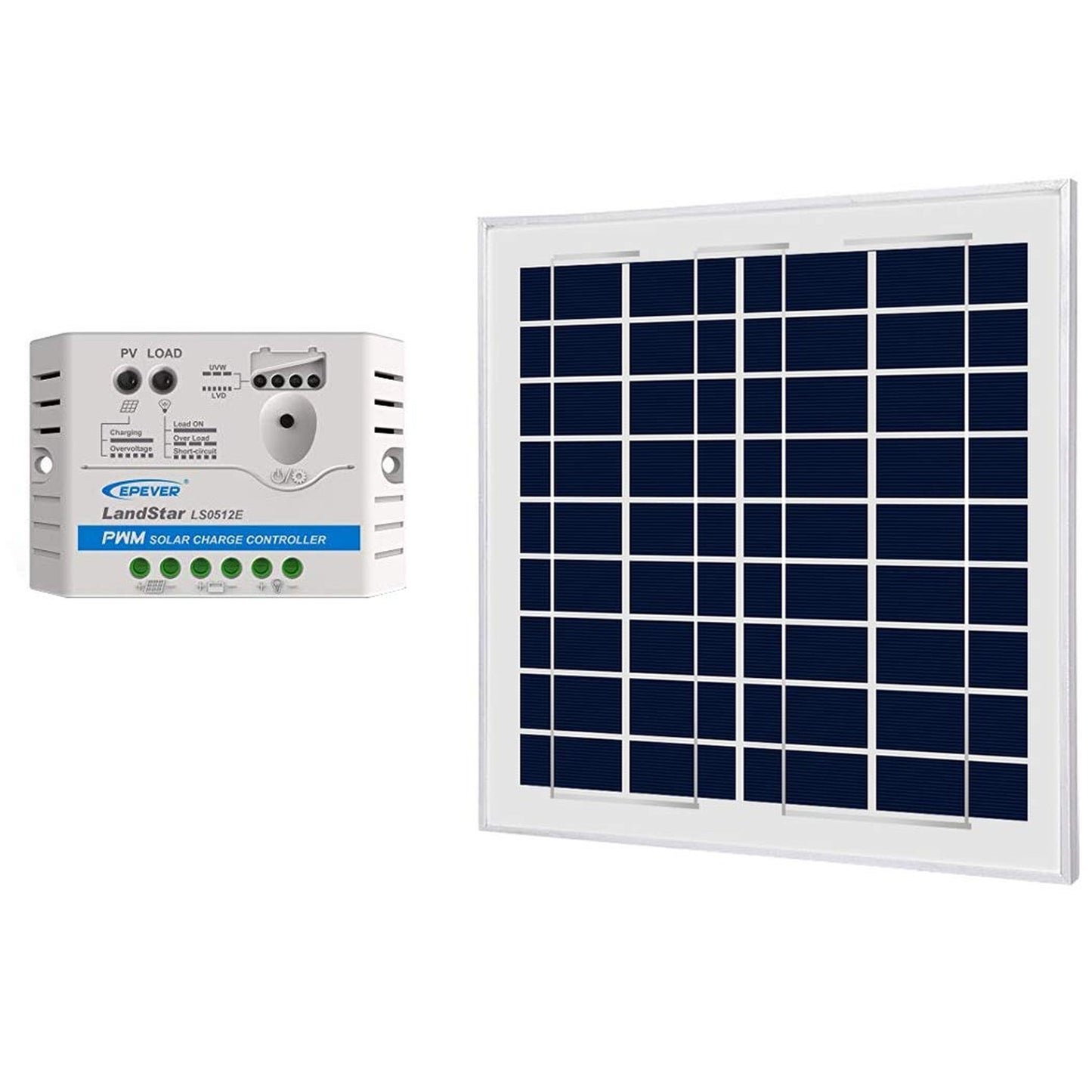 15W Solar Charger Kit with 12V Polycrystalline Panel and PWM Controller