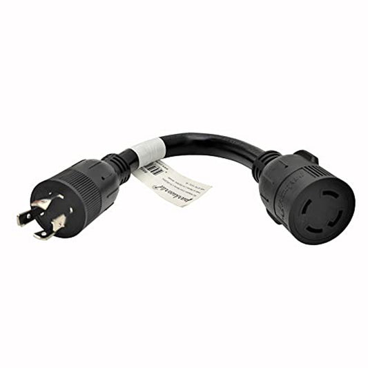 4-Prong Locking Generator Adapter Cord 20 AMP to 30 AMP 1FT Connector