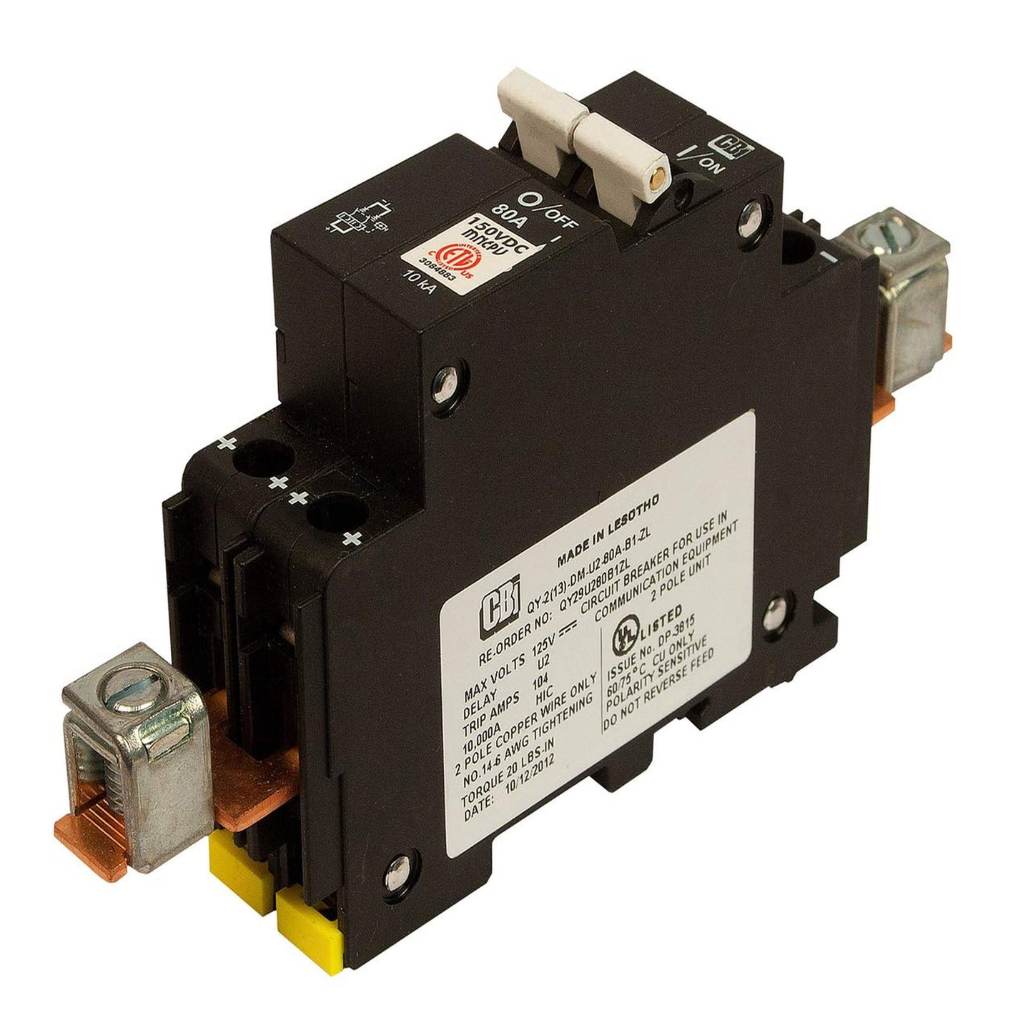 MNEPV80 High-Performance 80A DIN Circuit Breaker for 150VDC Systems