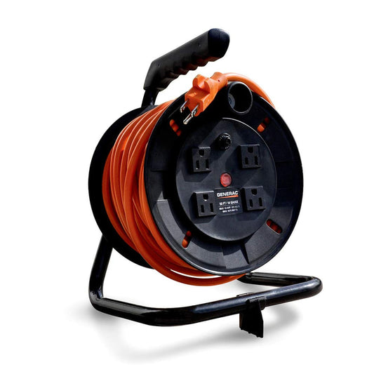 Portable Generator 50-Feet Cord and Reel Kit for Easy Power Access
